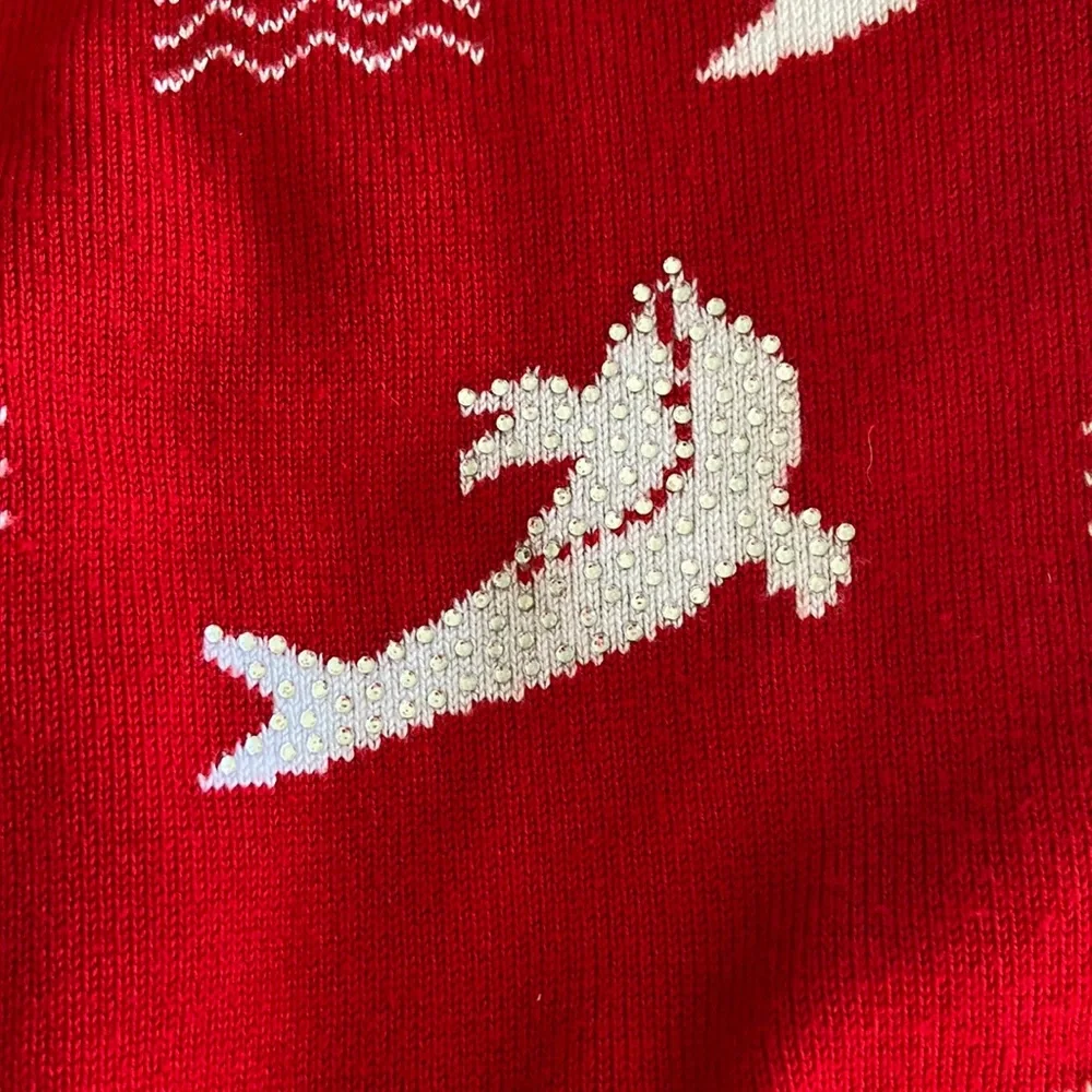 Red Dolphin Zip-Up Hoodie Sweater